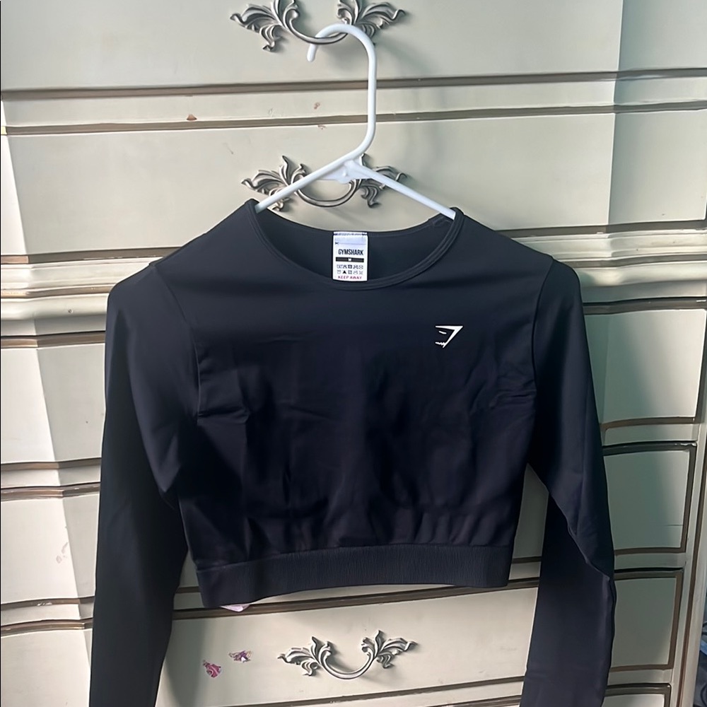 Black Gymshark Everyday Seamless Long Sleeve Crop Top